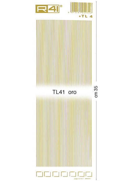 Decorazioni trasferibili: Foglio cm9x35 Linee oro