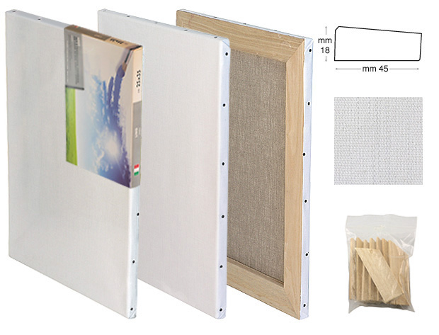 Tele in lino per pittura - gr.340 per mq - cm 40x60 Produzione Italia