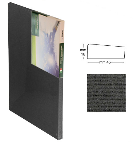 Tele cotone nero risvoltate e graffate dietro - cm 24x30