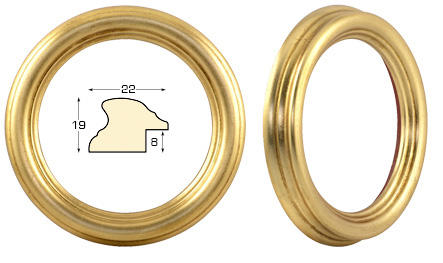 Cornice tonda oro, diametro cm 12