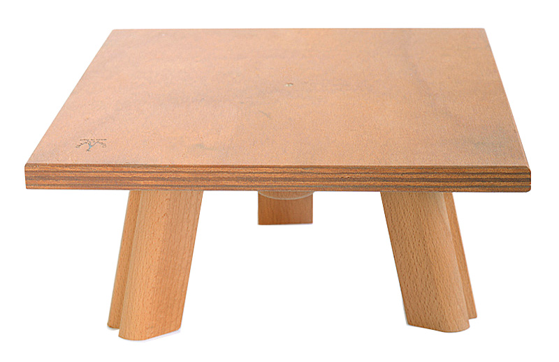 Trespolo da tavolo con piano in legno girevole