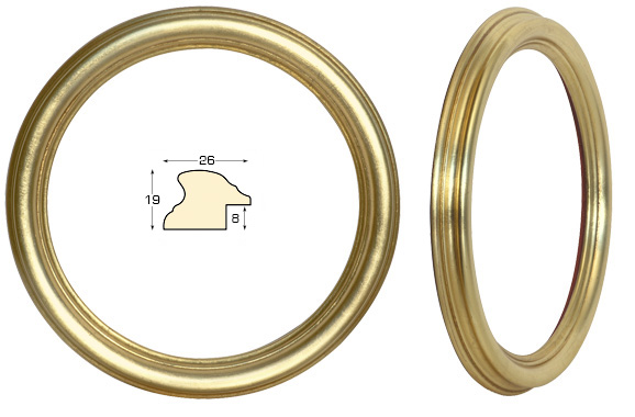 Cornice tonda oro, diametro cm 24