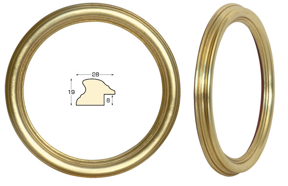Cornice tonda oro, diametro cm 30