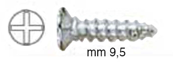 Viti zincate testa svasata - mm 2,9x9,5 - Conf. 1000 viti