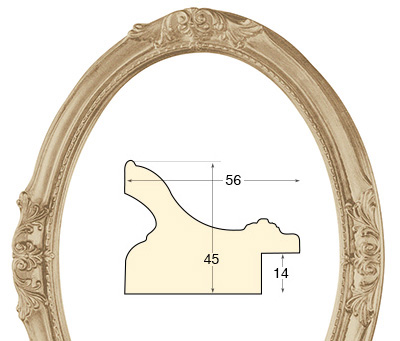 Cornice ovale decorata cm 30x40 grezza