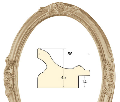 Cornice ovale decorata cm 30x40 finitura grezza