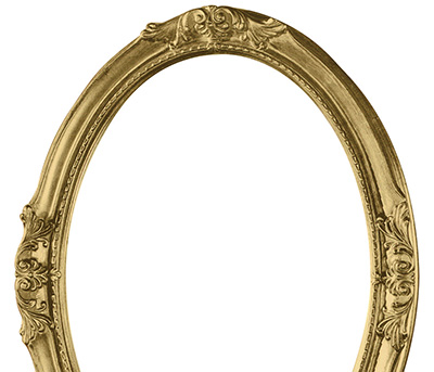 Cornice ovale decorata cm 60x80 finitura oro