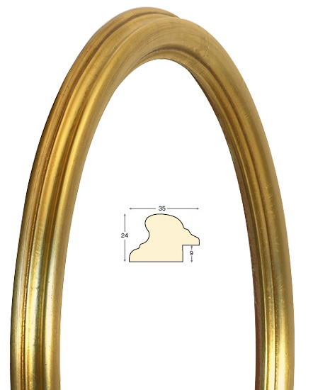 Cornice ovale oro cm 28x35