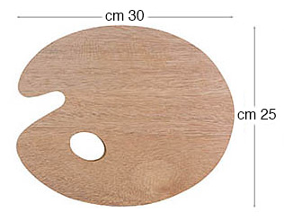 Tavolozze ovali in legno spessore mm 3 - cm 25x30