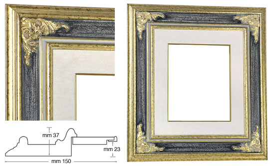 Cornice Veneziana gola grigia cm 24x30 con passepartout