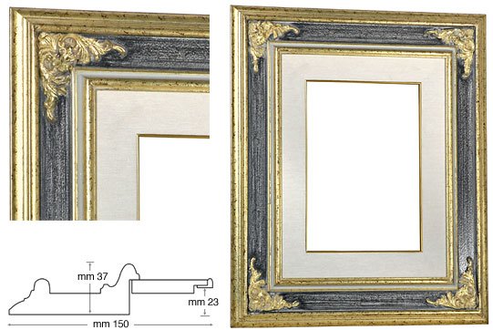 Cornice Veneziana gola grigia cm 25x35 con passepartout