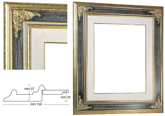 Cornice Veneziana gola grigia cm 35x50 con passepartout