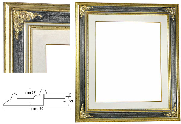 Cornice Veneziana gola grigia cm 50x60 con passepartout