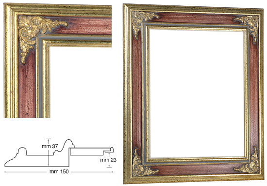 Cornice Veneziana gola rossa cm 35x45 senza passepartout