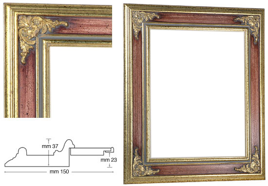 Cornice Veneziana gola rossa cm 35x45 vuota