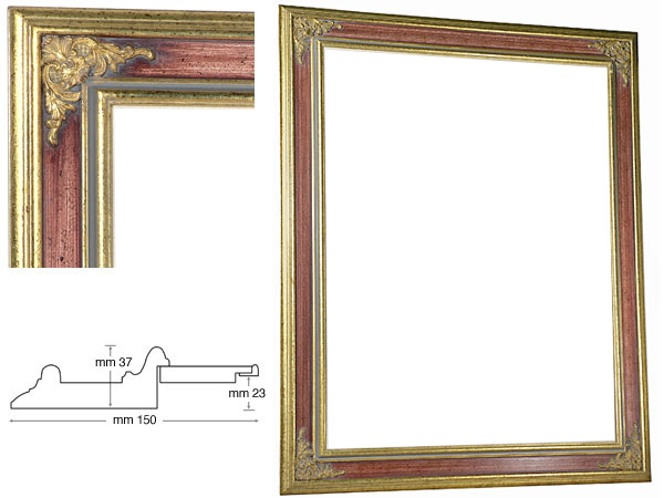 Cornice Veneziana gola rossa cm 70x90 senza passepartout