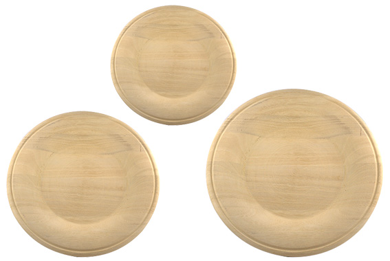 Piatti in legno - Set di 3 piatti da (cm21-26-30)