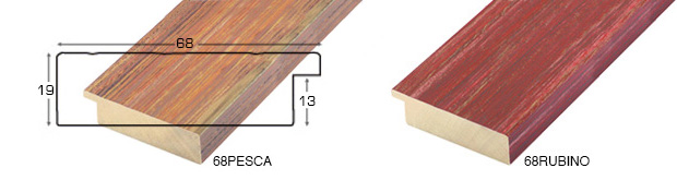 Asta ayous piatta mm 68 - finitura screziata colore pesca (mt 9)