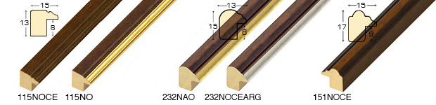 Asta legno kotò larghezza mm 15 - noce