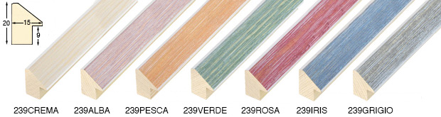 Asta altezza mm 20 larg.mm 15 - pino giuntato - colore crema