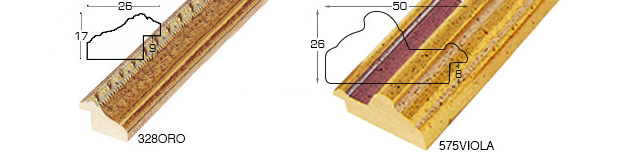 Asta ayous larg. mm 50 - finitura oro con gola viola