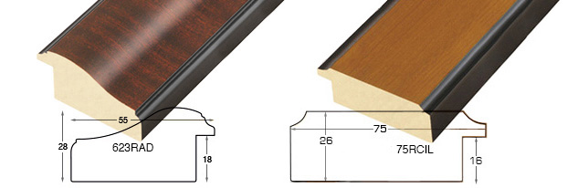 Asta in radica larg. mm 55 - finitura opaca colore noce (mt 181)