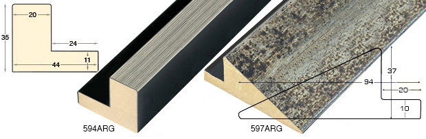 Asta Profilo L - Jelutong Larg.mm44 Alt.35 - Nero fascia Arg