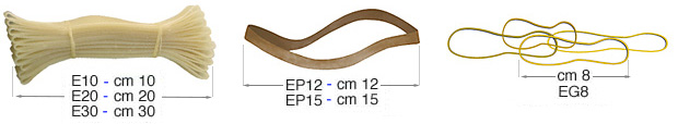 Confezione di 10 elastici di lattice lunghi cm 10