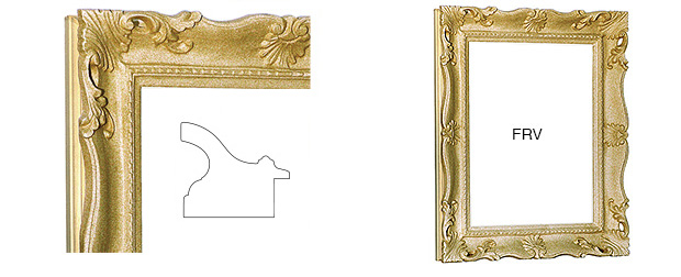 Cornice Francesina oro cm 30x40 senza passepartout