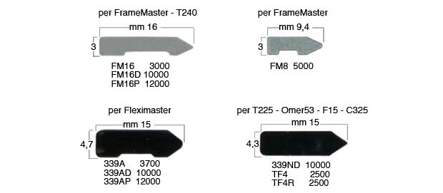 Freccette rigide mm 16 per Frame Master - Scatola da 3.000 pezzi