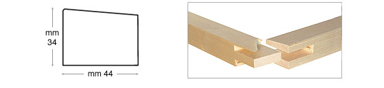 Listelli legno per telai di mm 44x34 - Lunghezza cm 20