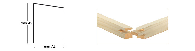 Listelli abete per telai di mm 34x45 - Lunghezza cm 30