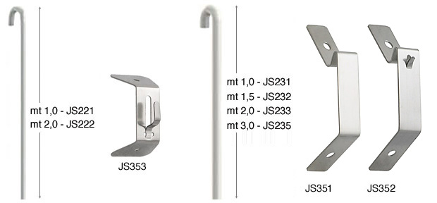 Asse verticale bianco in acciaio - diametro mm 2 - mt 1