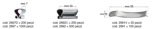 Molle a pressione per pannelli vetro - mm 7 - confez.200