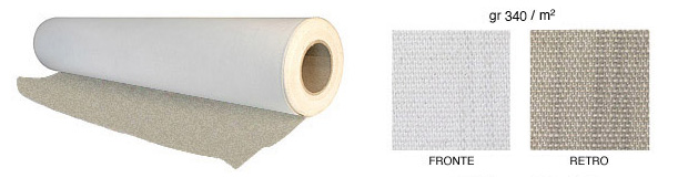 Tela per pittura lino 100% 340 gr/mq - grana fine - metri 5 x 2,10
