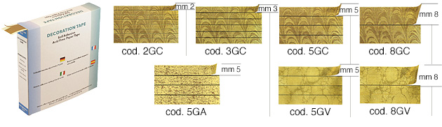 Nastri decorativi - Oro a onde - mt 12 - 8 strisce da 2 mm