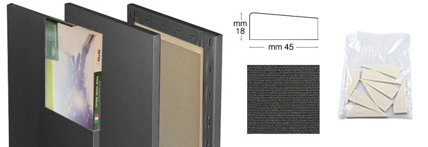 Tele cotone nero risvoltate e graffate dietro - cm 24x30
