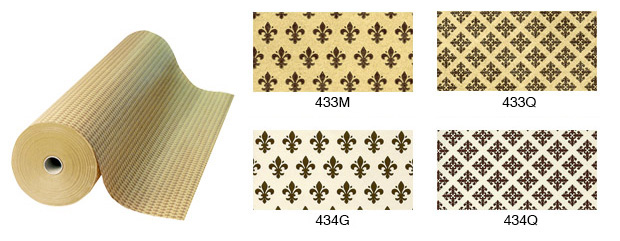 Rotolo carta Varese - Sabbia gigli marron - cm 40 - Kg  8