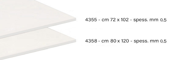 Cartoncino patinato bianco - spessore 0,5mm - cm 72x102 - gr.350 al mq