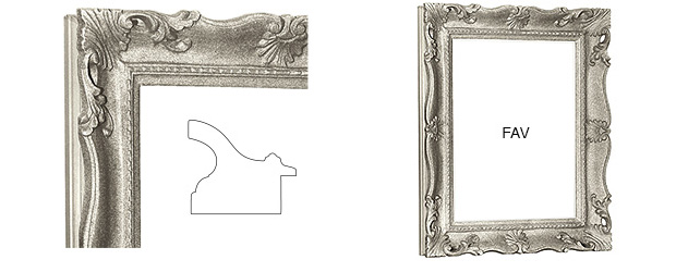 Cornice Francesina argento cm 30x40 senza passepartout