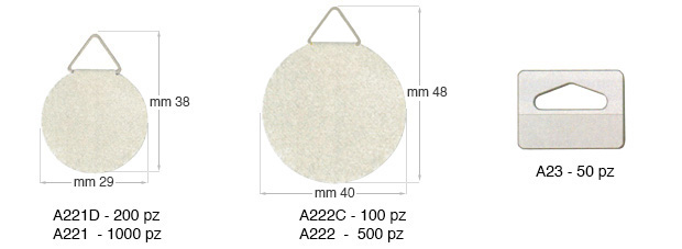 Attaccaglie gommate con diametro mm 29 - Confez.200 pz