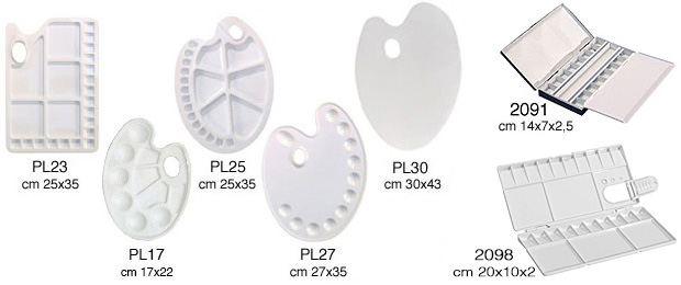 Tavolozze rettangolari in plastica - cm 25x35