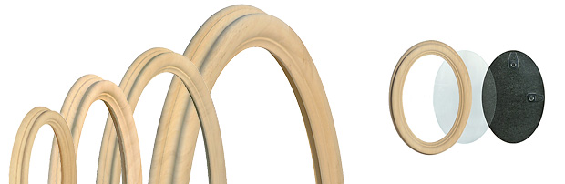 Cornice ovale in legno grezzo cm 7x9