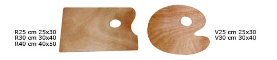 Tavolozze rettangolari in legno spess.mm 5 - cm 25x30 