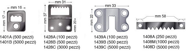 Attaccaglie dentate in ferro brunito - Confez.500