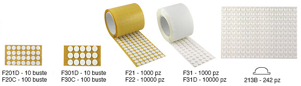 Feltrini tondi diametro mm12 spess.mm1- 10 buste da 28 pz