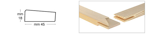 Listelli legno per telai mm 45x18 - Lunghezza cm 20