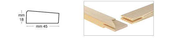 Listelli legno per telai di mm 45x18 - Lunghezza cm 20