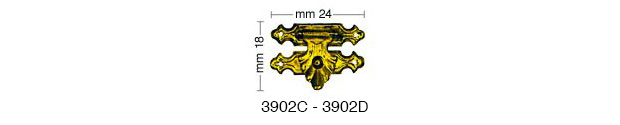 Fermagli per cofanetti ferro ottonato, lung. 24 mm - confez.50