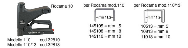 Fissatrice manuale Rocama10 modello 110 con appendice